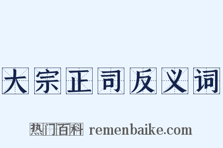 大宗正司反义词是什么意思的图片